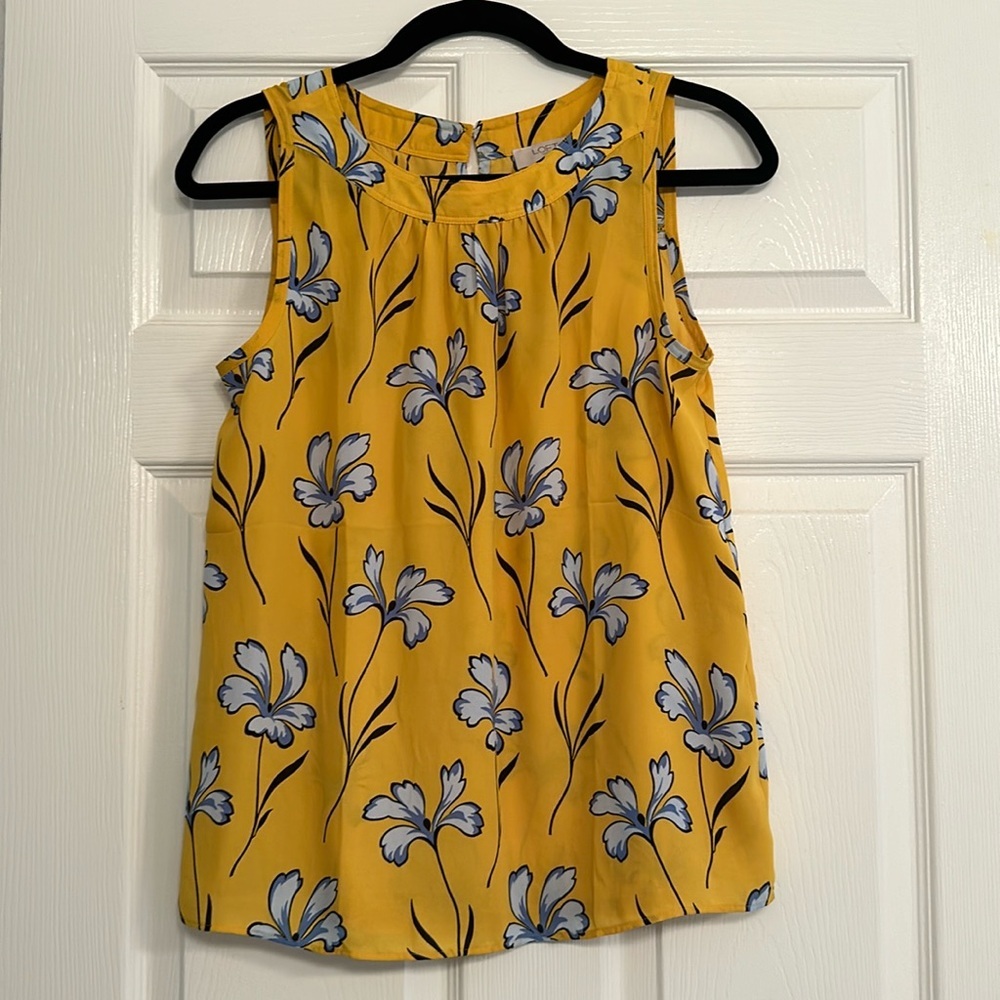 Loft womens floral blouse yellow